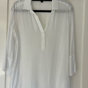 James Perse , size 1, white cotton 3/4” length sleeve blouse